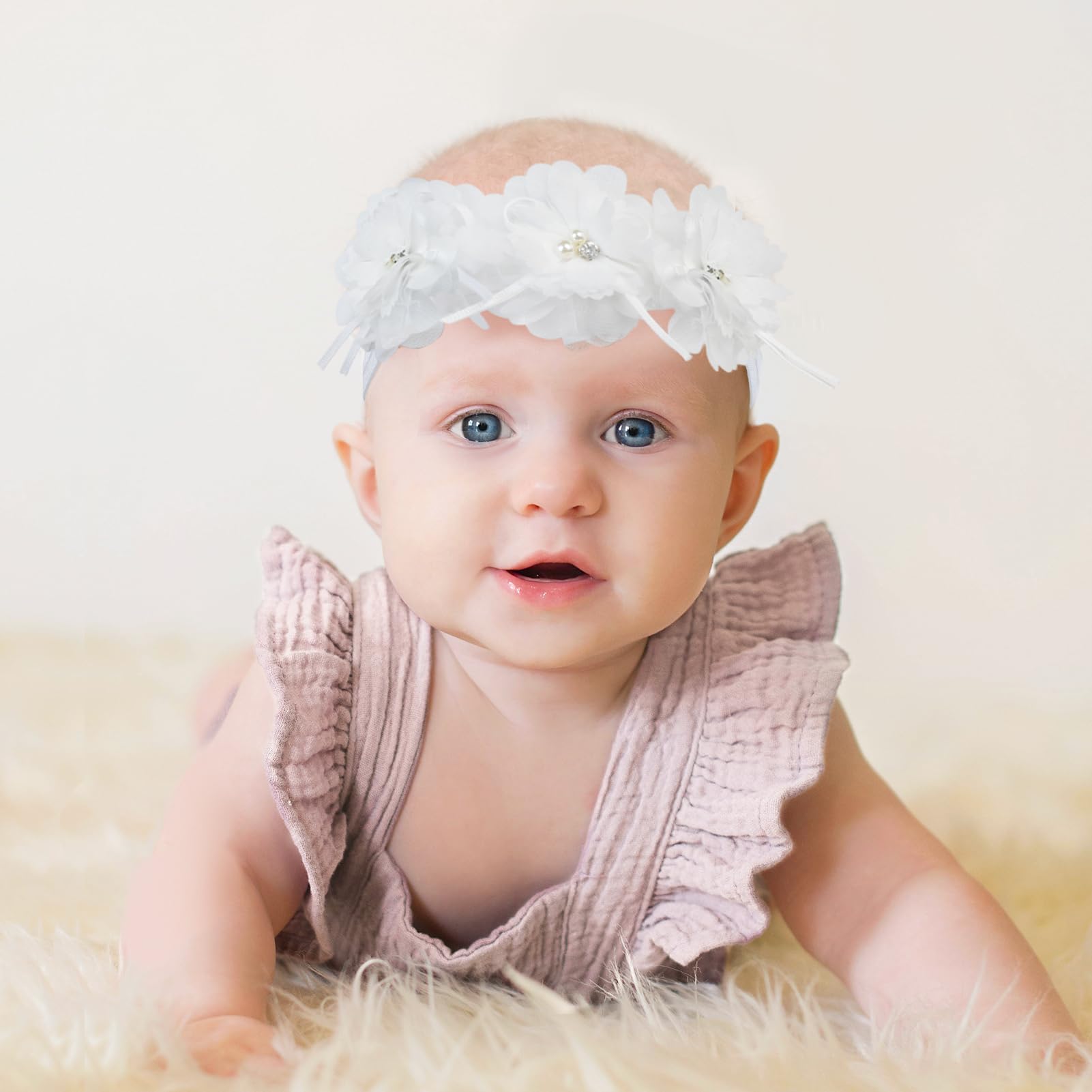 Fmeida flower crown photography prop for Baptism or milestones