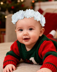 Fmeida headband for wedding photoshoot close-up, adds delicate charm to outfits.