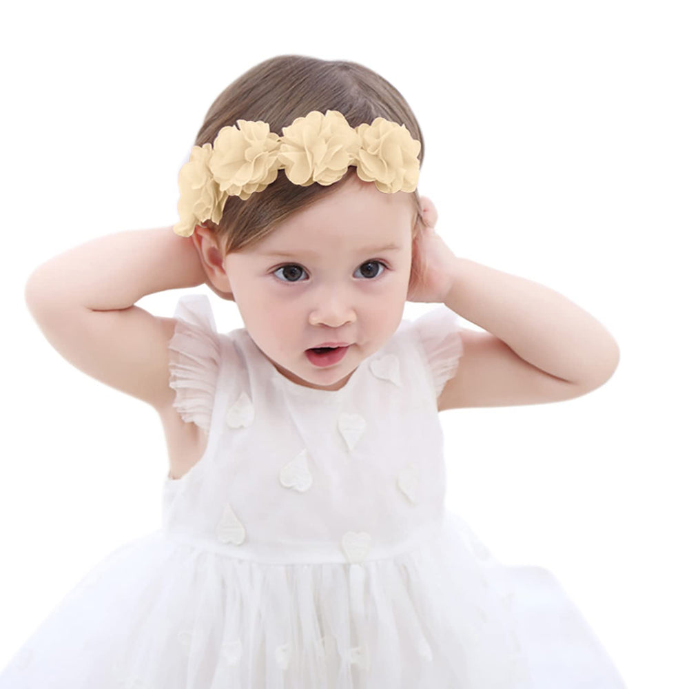 Fmeida headbands flower crown champagne adds an adorable photo prop for baby outfits.