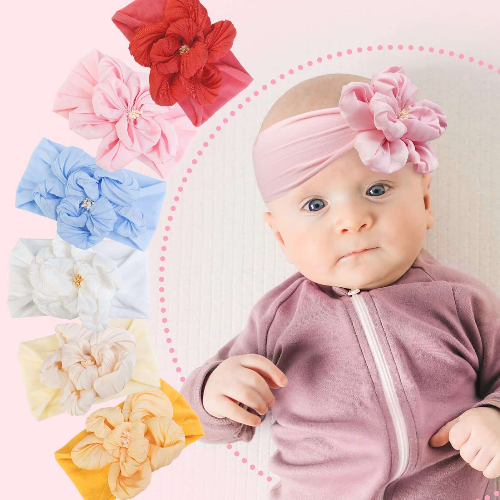 Fmeida headband with flower enhances newborn fashion photoshoots