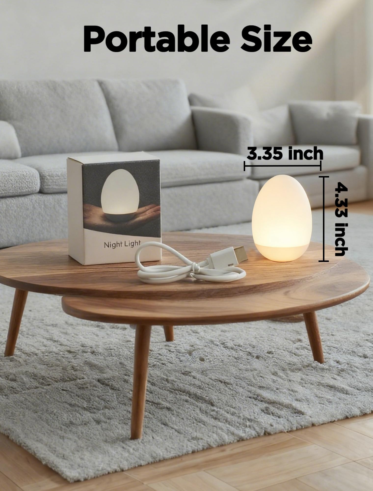 FNMYCO Egg Light stable-base ensures safe placement on nightstands