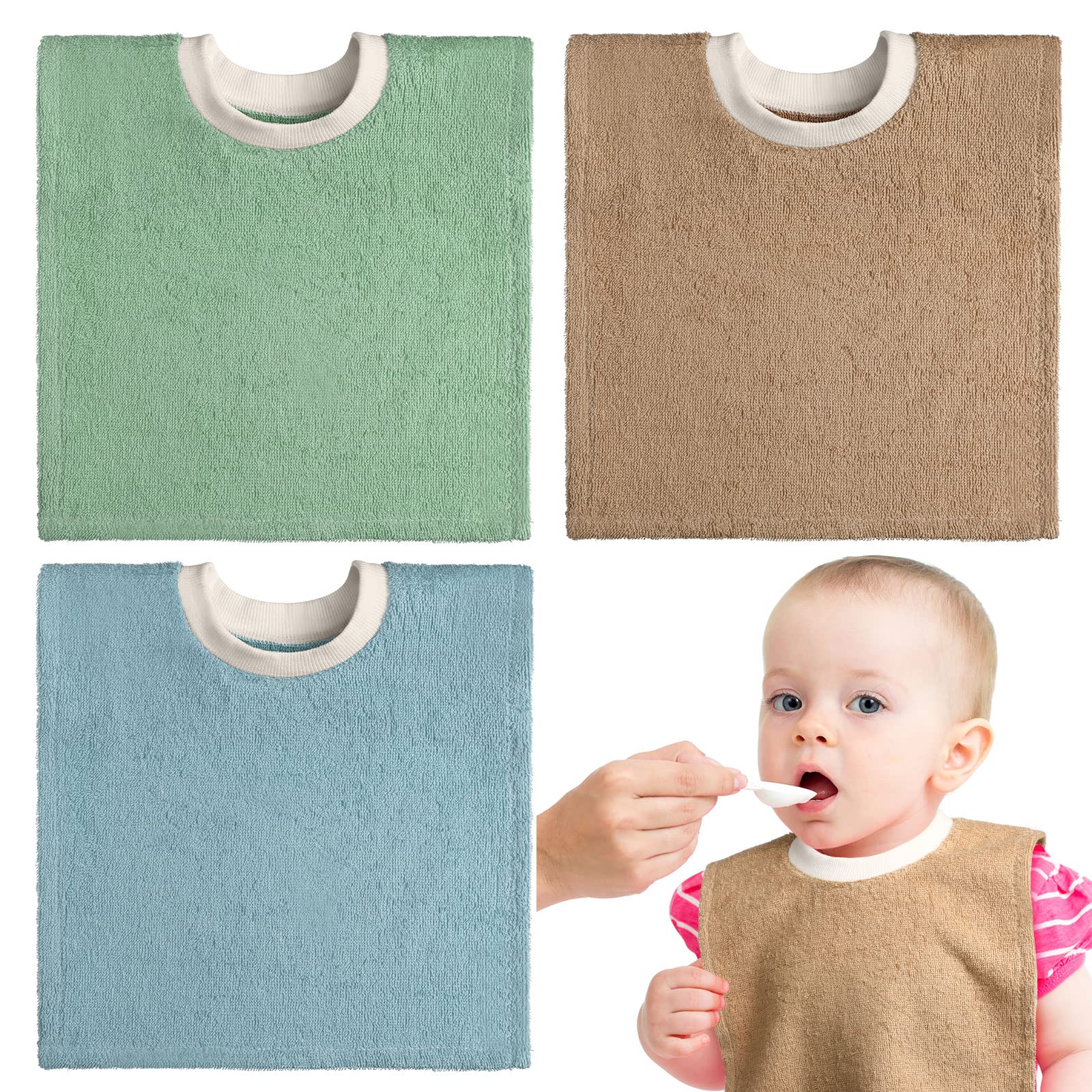 Foaincore 3-piece full-coverage toddler bibs protect outfits during meals.