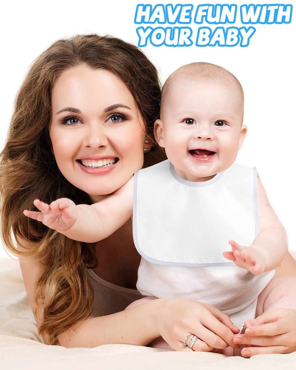 Foaincore baby bibs with adjustable hook-and-loop fasteners for easy on-off