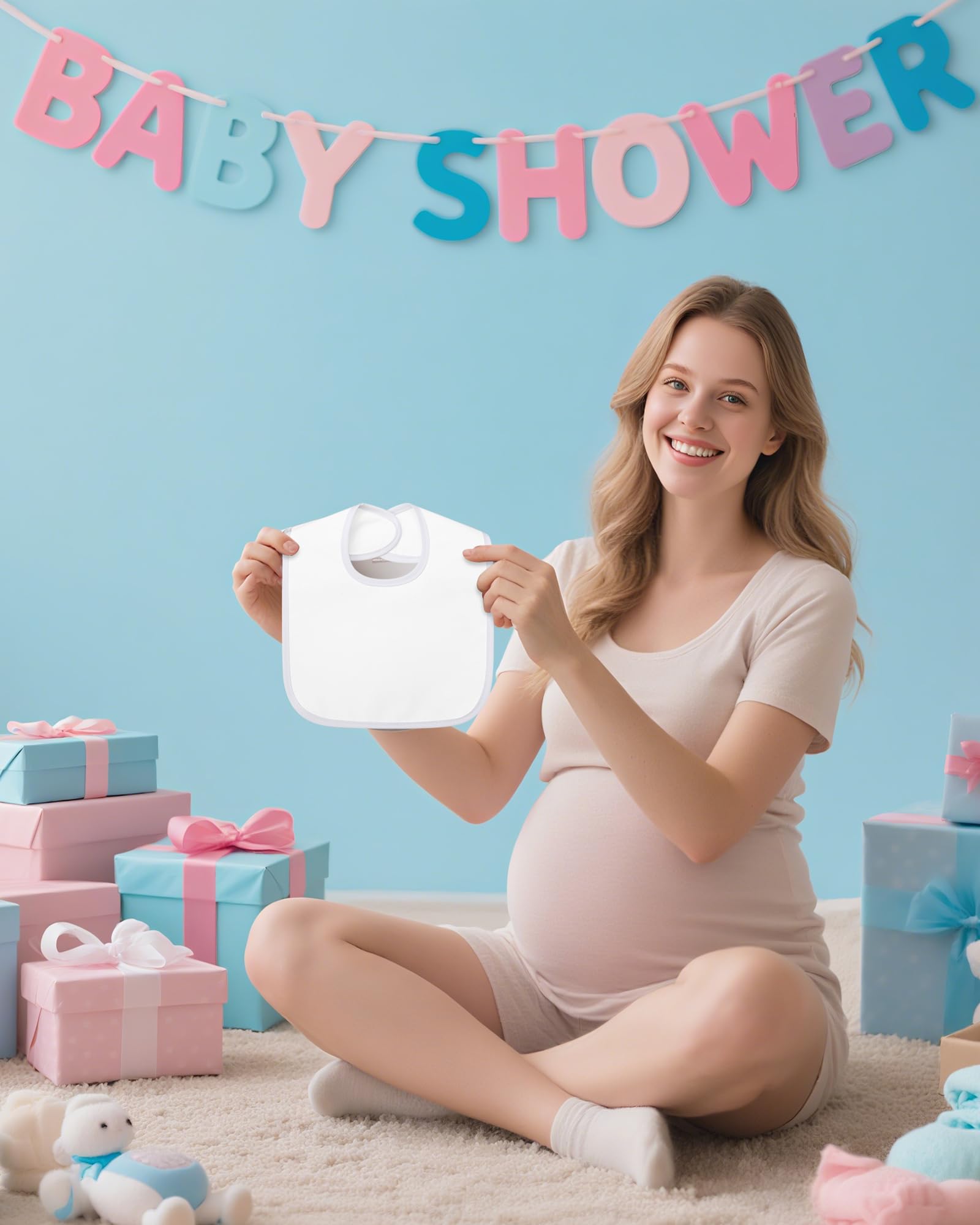 Foaincore white bibs show off baby smiles during mealtime and play