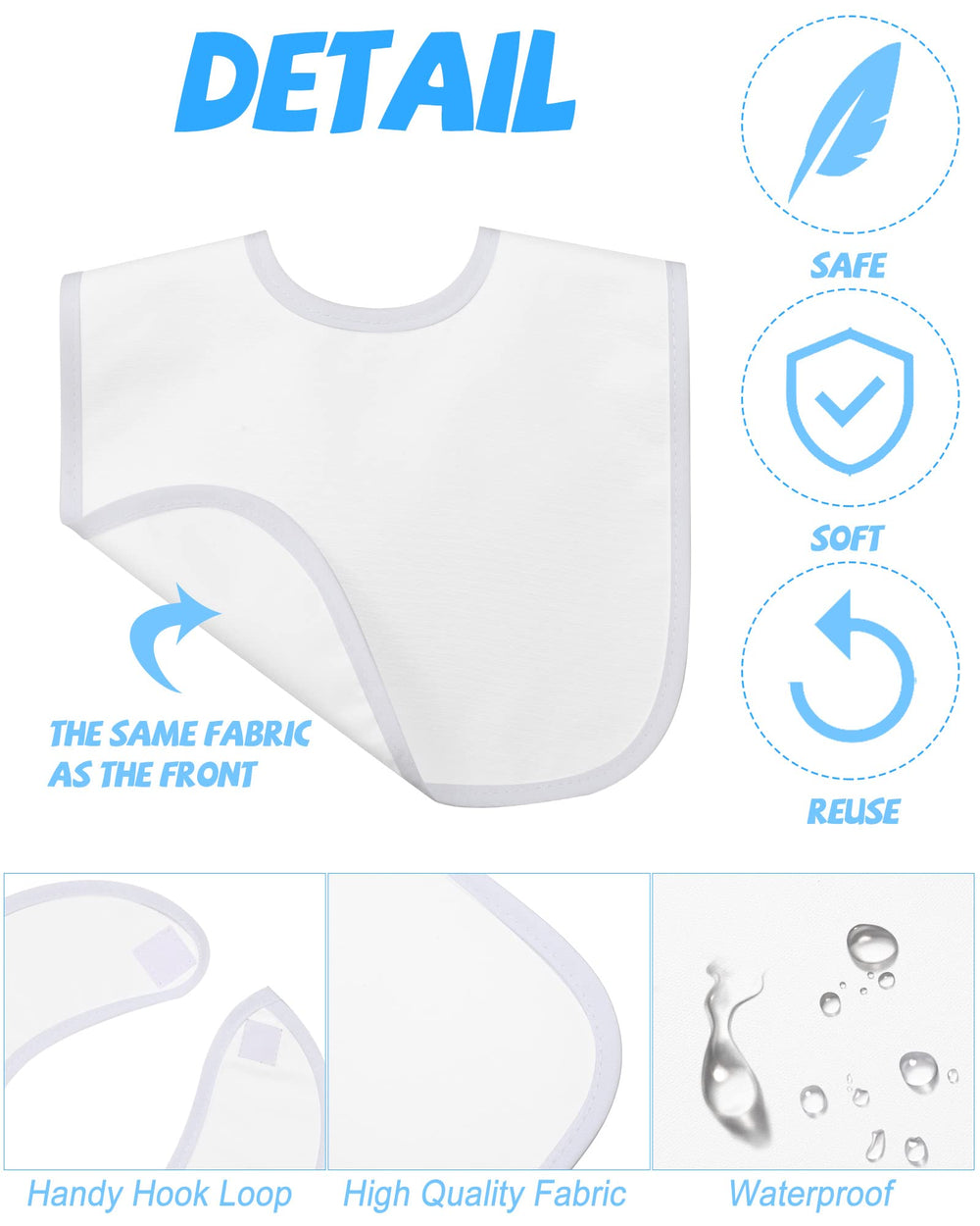 Foaincore white bibs waterproof layer helps keep clothes clean during feeding