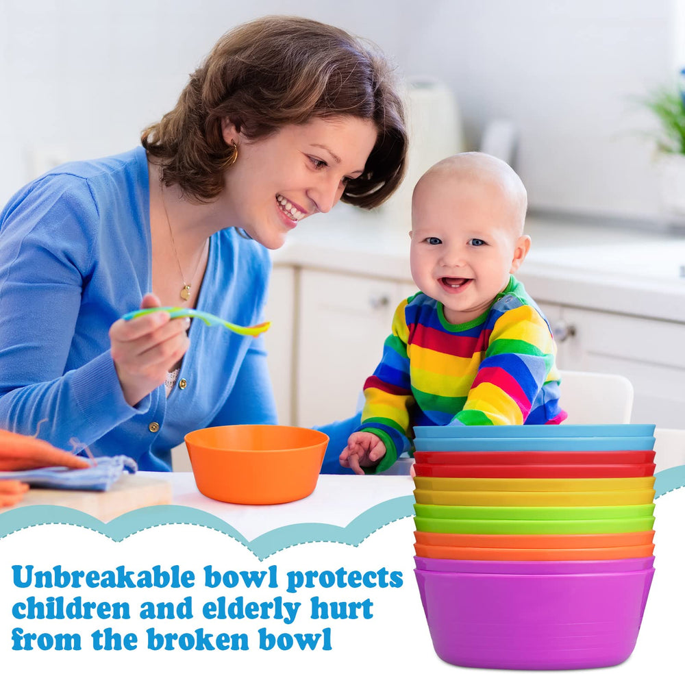 Foaincore kids bowls green set: lightweight, durable for outdoor meals and picnics