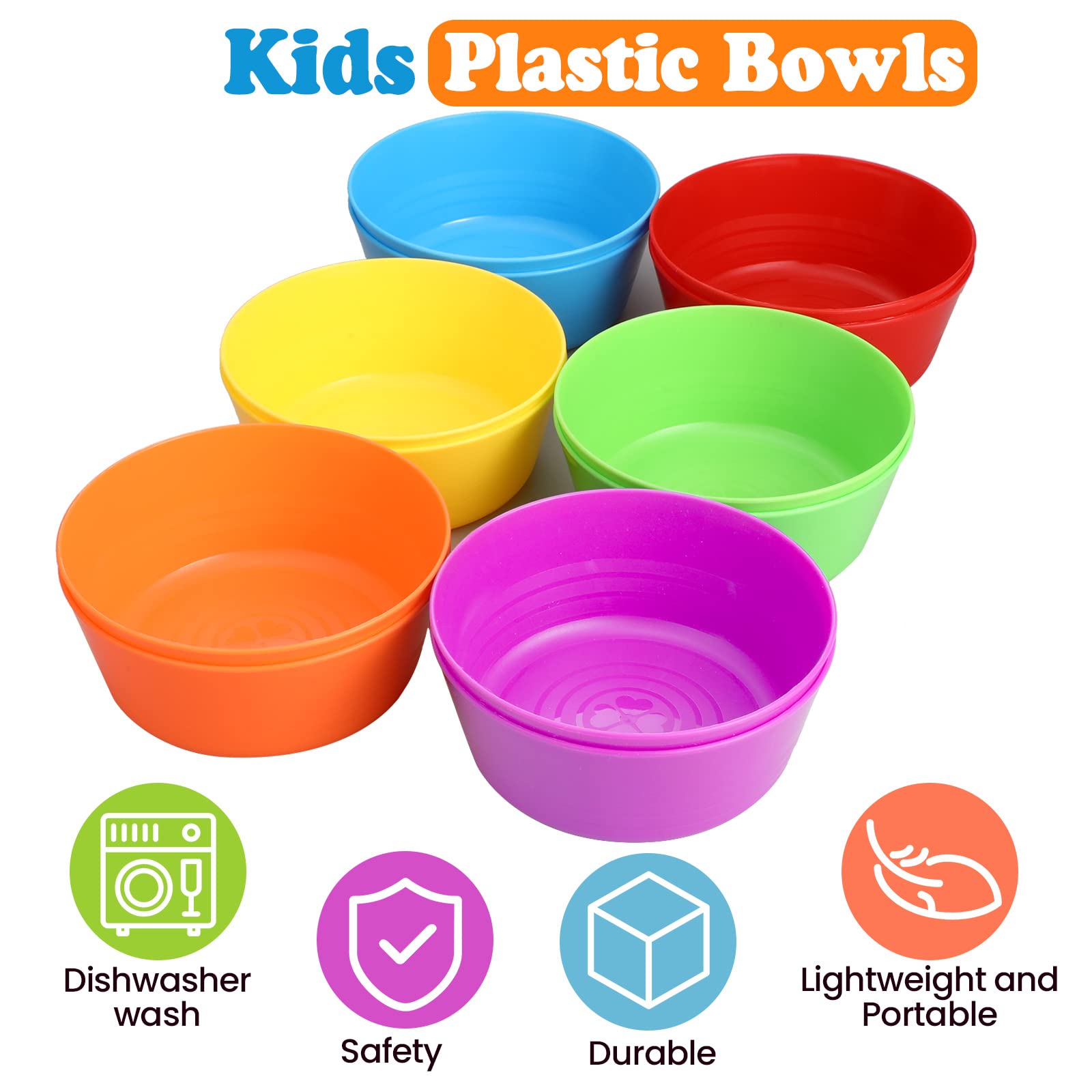Foaincore kids bowls yellow set: dishwasher-safe, easy to stack for tidy storage
