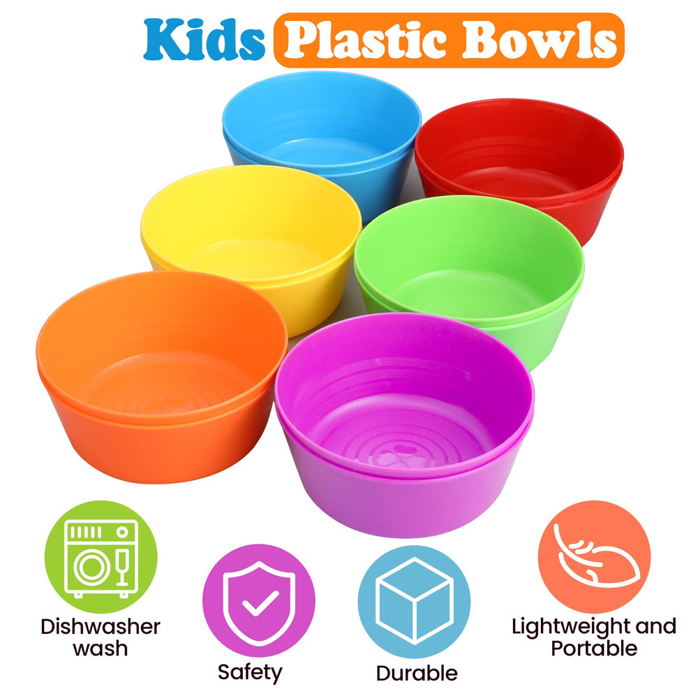 Foaincore kids bowls yellow set: dishwasher-safe, easy to stack for tidy storage