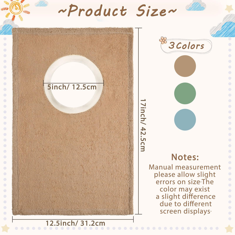 Foaincore toddler bib with absorbent cotton terry back for spills.