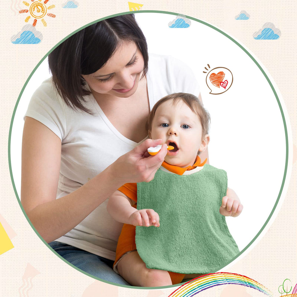 Foaincore bib demonstrates full coverage with a roomy neck hole.