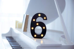 Foaky alphabet LED marquee lights setup example showing versatile event word display