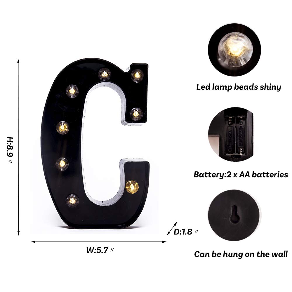 Foaky alphabet marquee letters battery-powered offer versatile wording for weddings and parties.