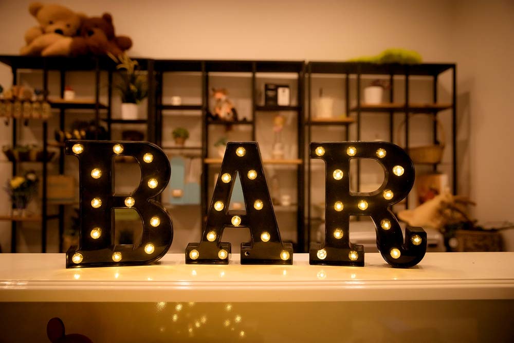 Foaky LED marquee number sign battery compartment accessible for quick setup