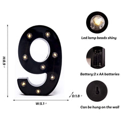 Foaky black LED sign on a table top creates ambient glow for weddings and parties