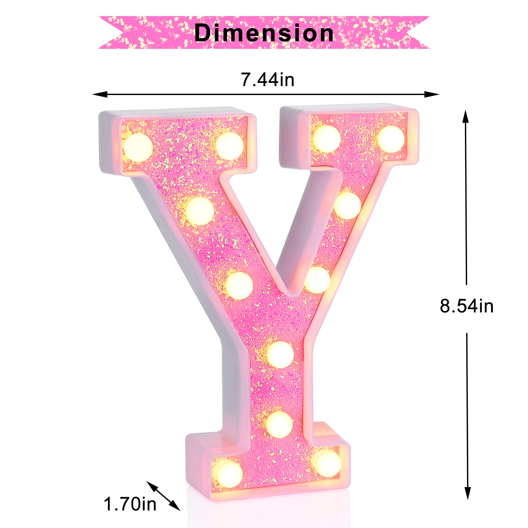 Foaky pink light up letters back view showing keyhole hanging slot