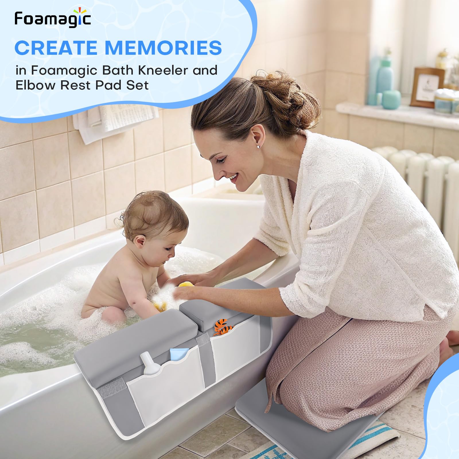 Foamagic non-slip-bottom design keeps kneeler in place on wet surfaces