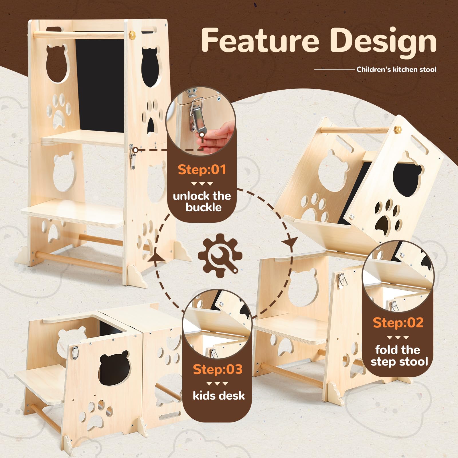 FOBIG toddler chalkboard space for drawing and quick notes during meals