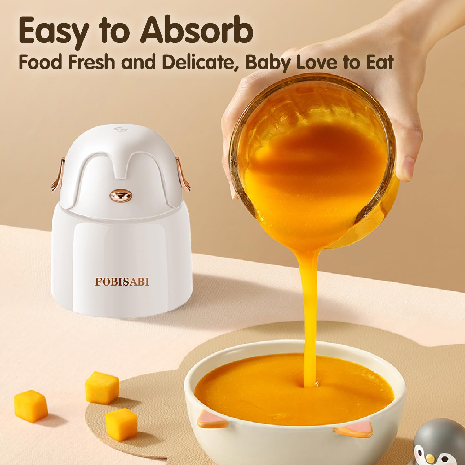 FOBISABI baby food maker BPA‑free plastic for safe daily prep.