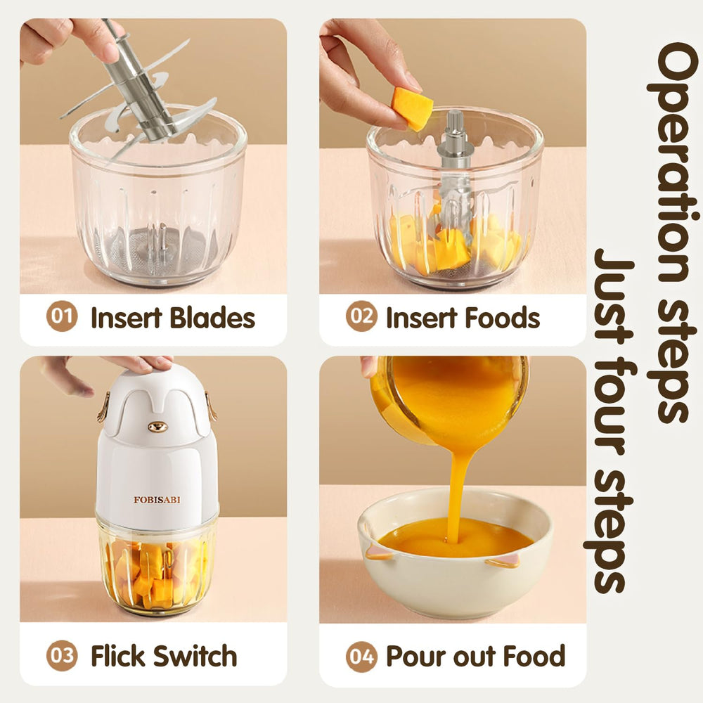 FOBISABI baby food maker six blades enabling versatile textures.