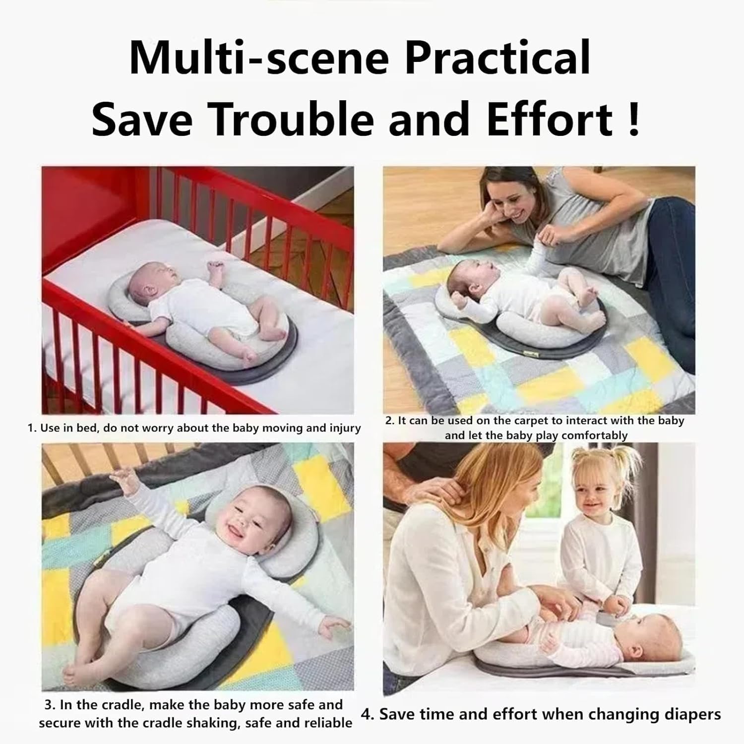 FOBSERD Baby Lounger Pillow is portable and compact for travel between rooms.