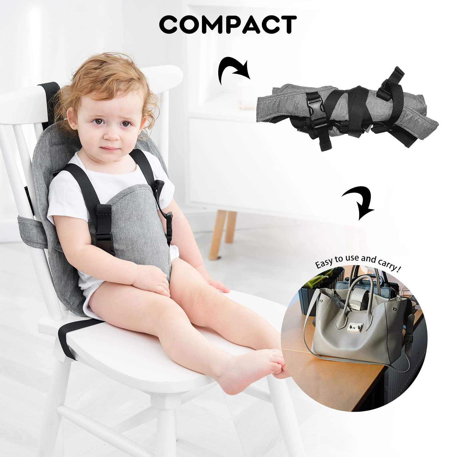 Focefec Harness Seat adjustable-straps fitting growing babies and chairs