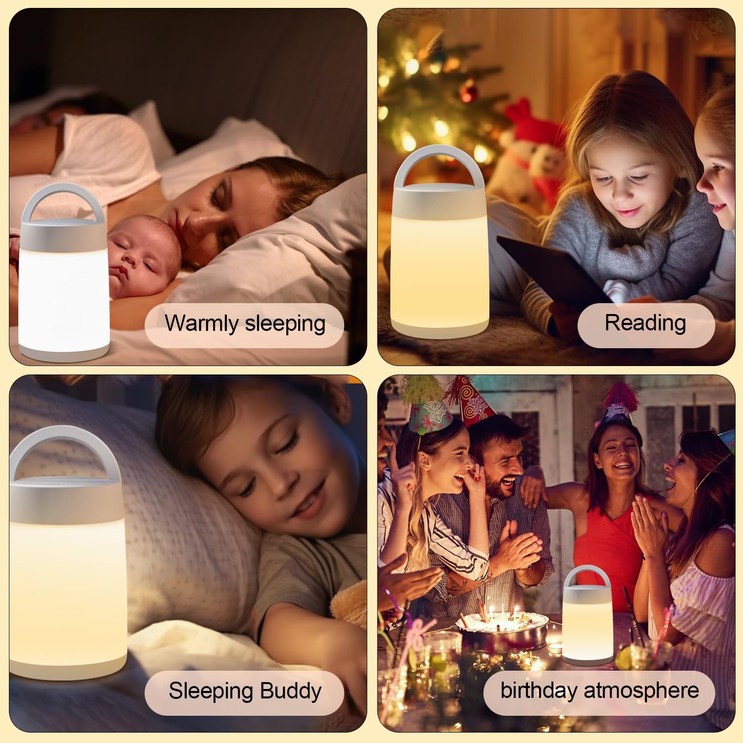 FOCULITY Nursery Night Light USB-rechargeable battery powers up to 65 hours on low brightness.