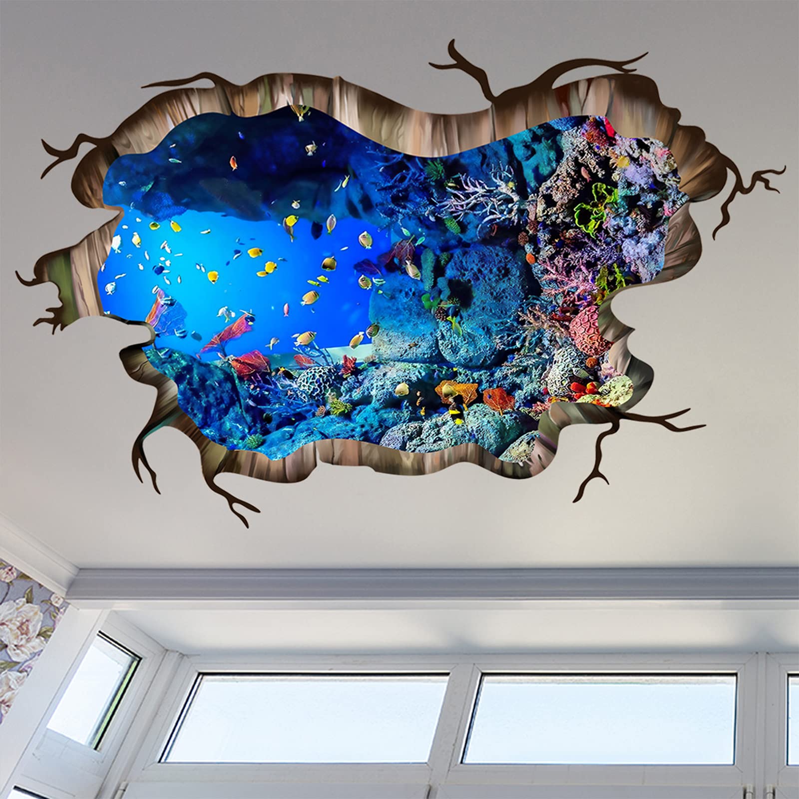 FODIENS kids-room nursery decor creates cozy underwater ambiance without lasting changes.