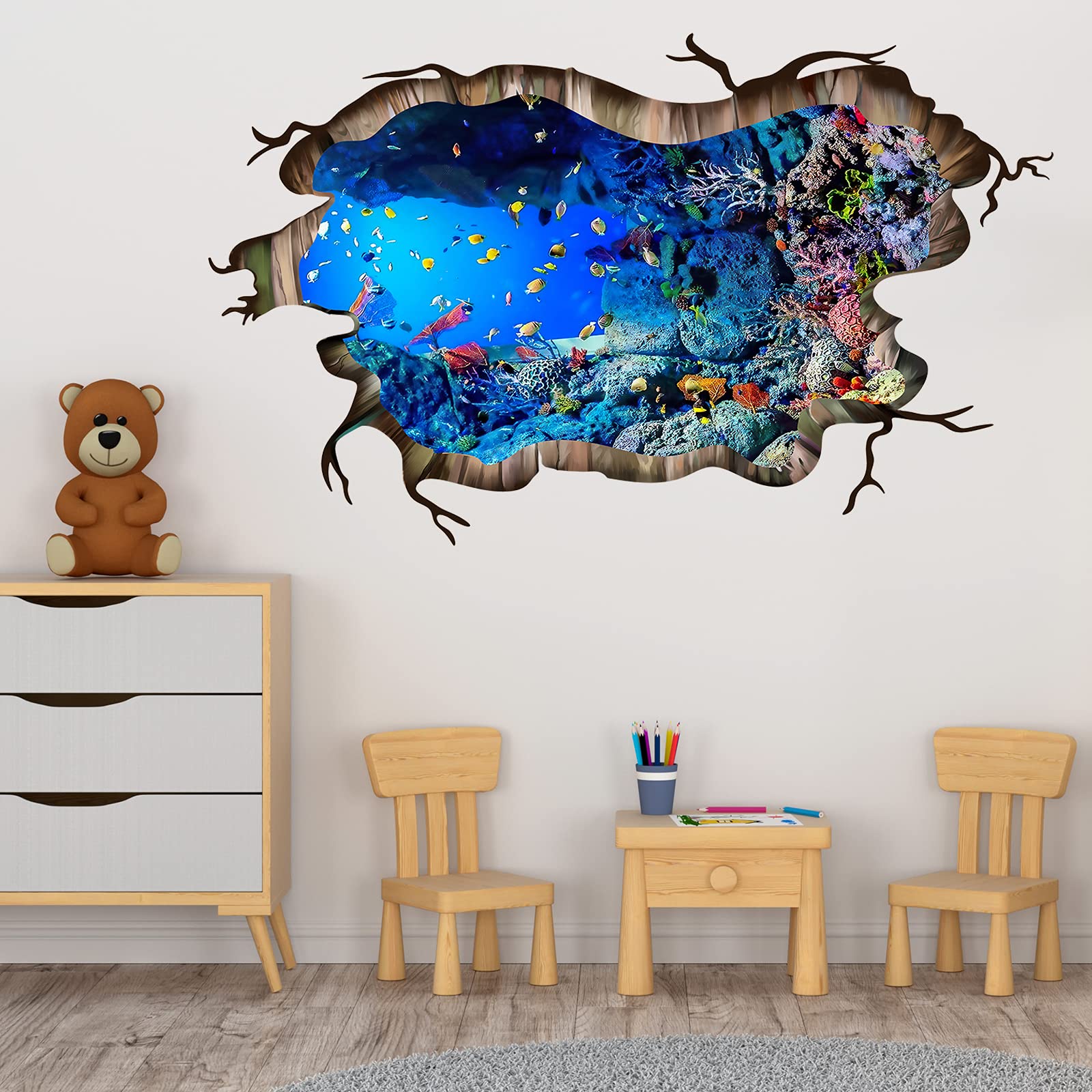 FODIENS wall-art transforms spaces into a magical underwater world in minutes.