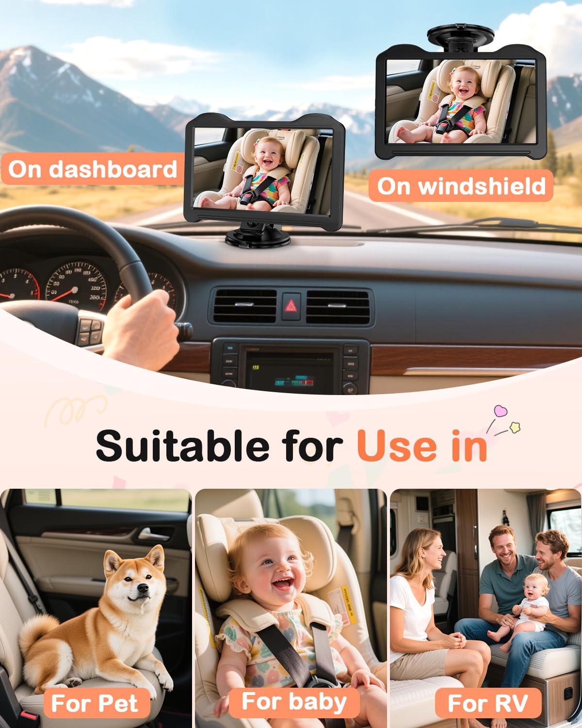 Fodkh backseat monitor supports two kids on the go