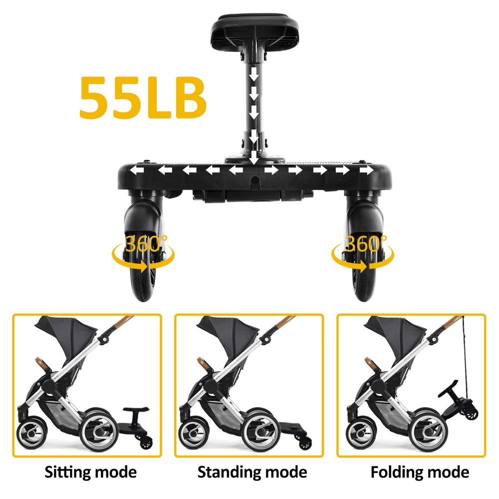 FodManTakin PU wheels provide smooth ride and durable shock absorption.