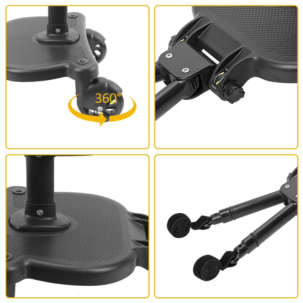 FodManTakin stroller board seat-in-use shows child seated comfortably during errands.