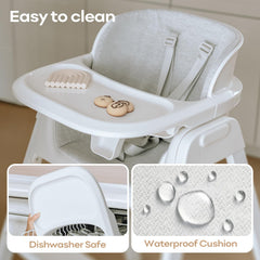 Fodoss adjustable height and 5-point harness for growing child safety.