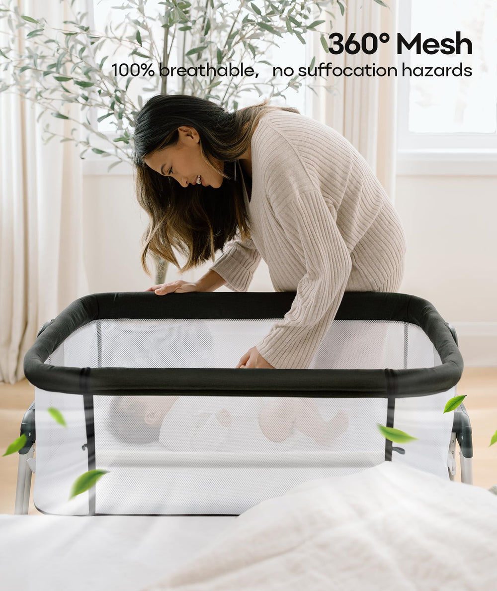 Fodoss bassinet mobility wheels let you move the sleeper quietly across carpeted rooms.
