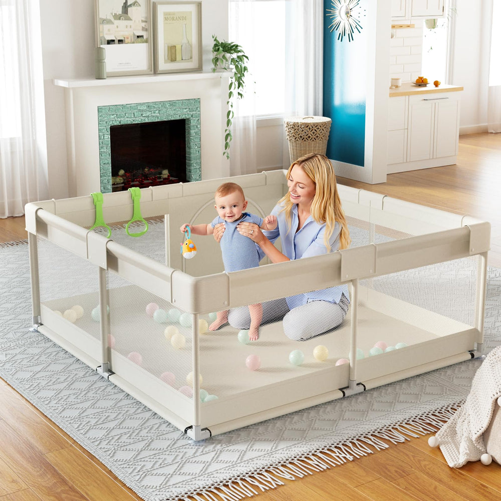 Fodoss Baby Playpen assembly steps showing quick setup for small spaces