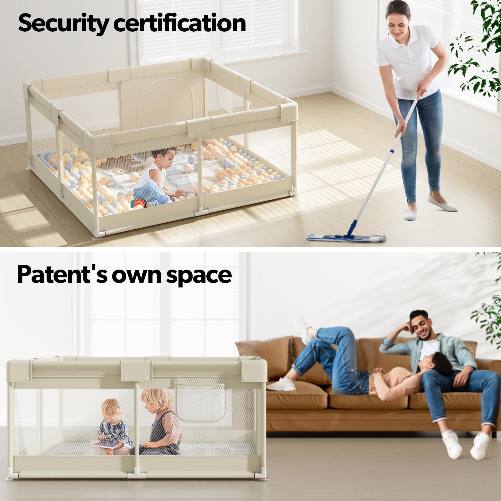 Fodoss baby playpen safe space dogs protection photo focuses on pet-proof containment.