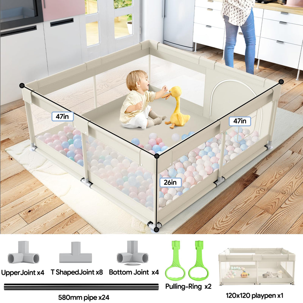 Fodoss Baby Playpen soft-edge cushion provides gentle contact during play