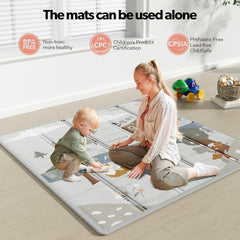 Fodoss baby playpen soft mat foldable image emphasizes easy cleaning and safety.