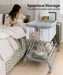 fodoss Bedside Bassinet full mesh for visibility and airflow