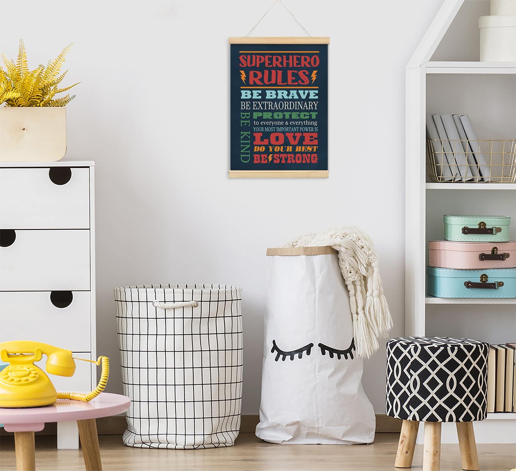 foedor Kids room wall art brightens play areas with inspiring messages.