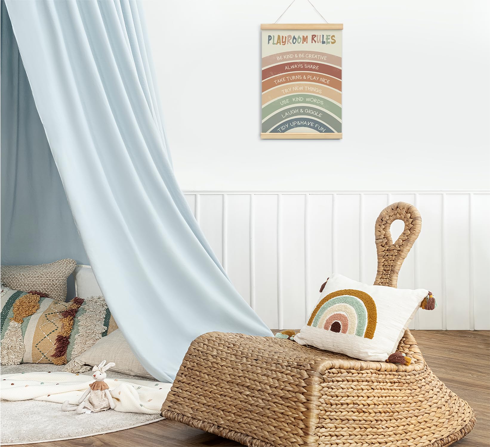 Foedor playroom wall decor canvas hanging banner brightens space and motivates kids.