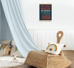 foedor wooden-frame poster 12x16 showcases a bold quote for daily routines.