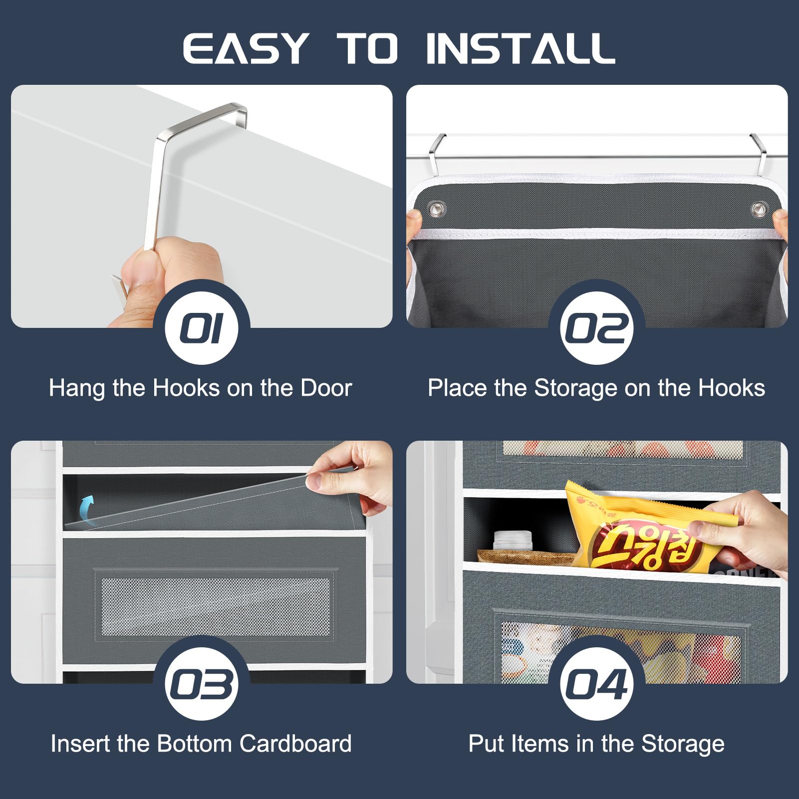 Foergenova over-the-door organizer side pockets showing compact storage for keys and chargers.