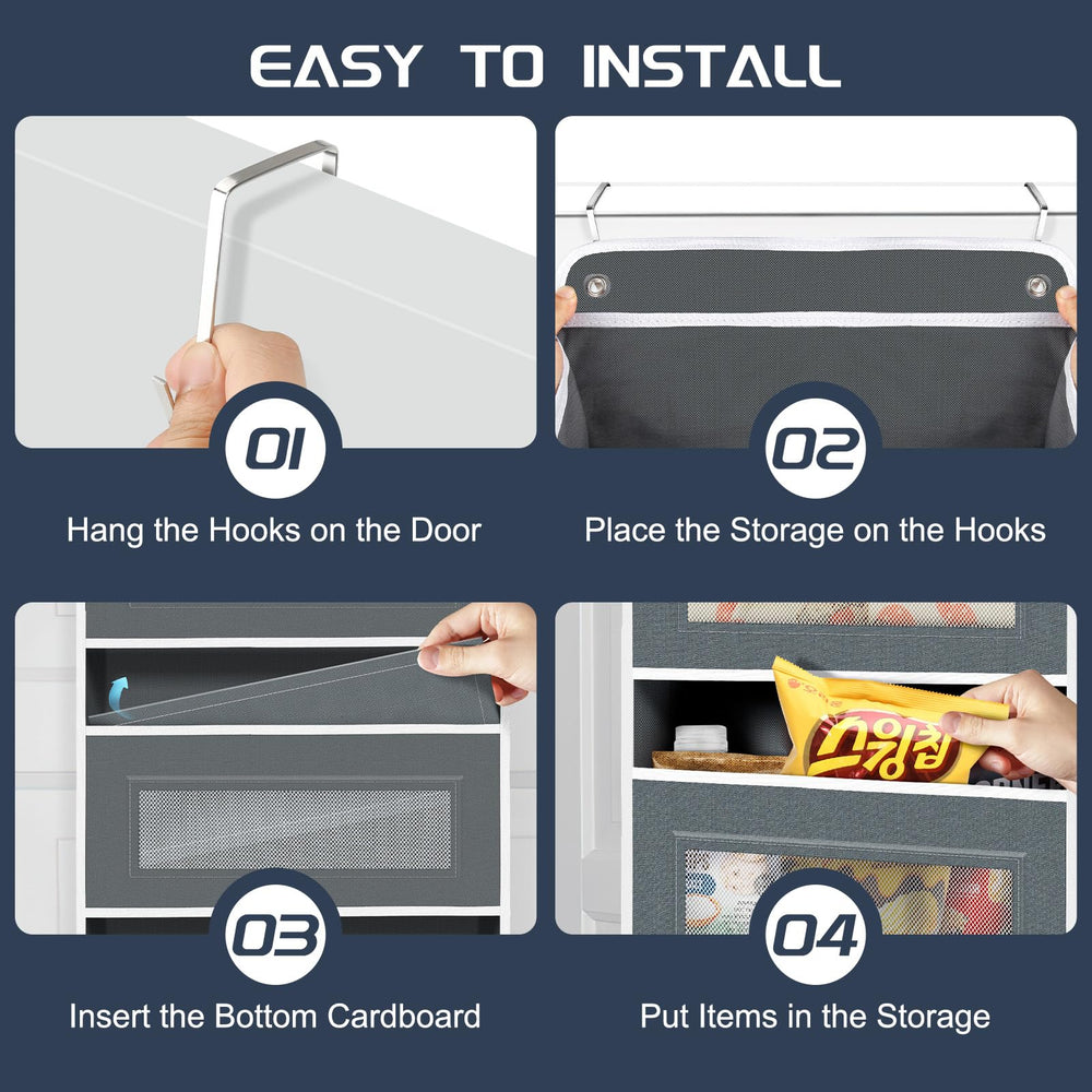 Foergenova over-the-door organizer side pockets showing compact storage for keys and chargers.