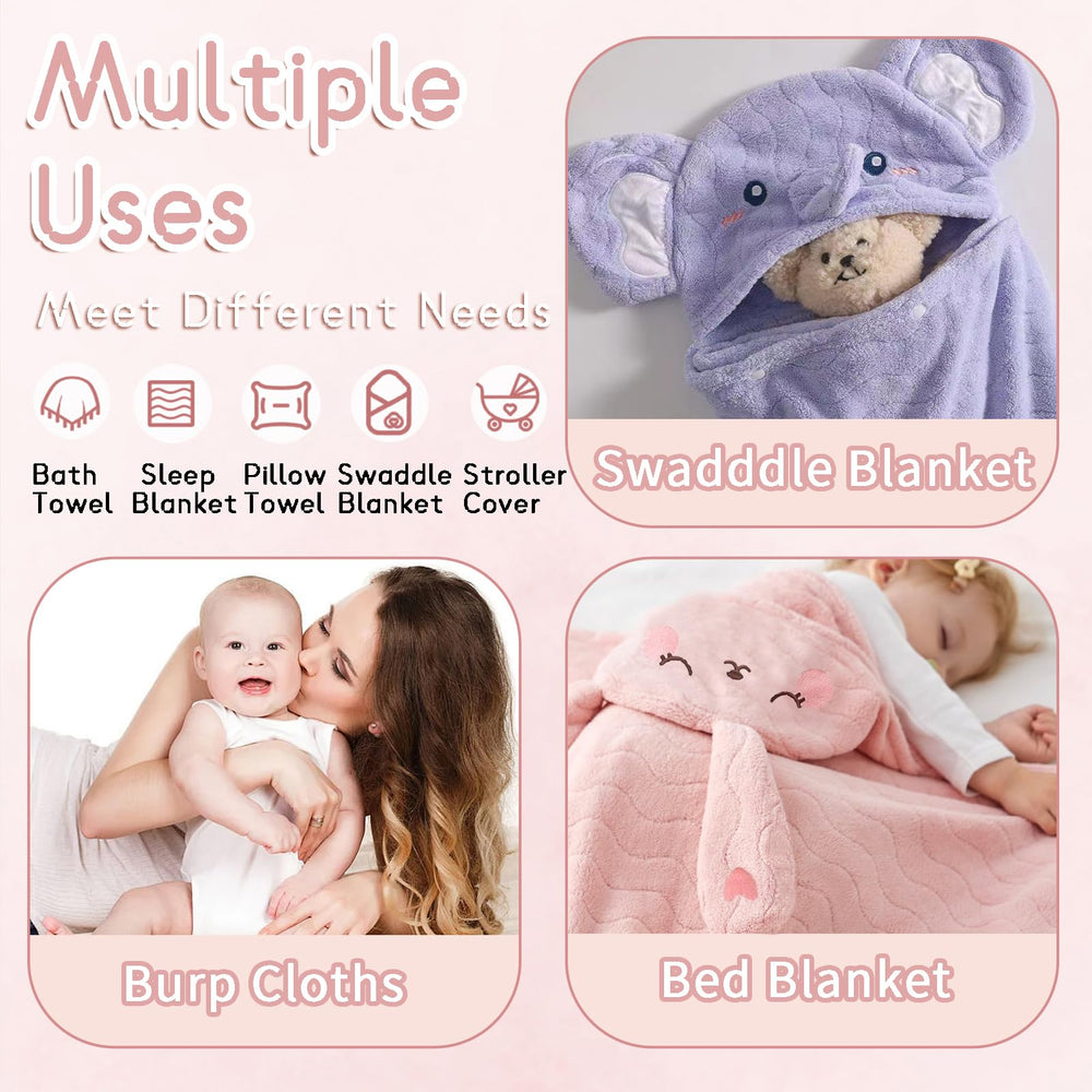 FOINEMYED hooded towel rabbit design promotes imaginative bath routines and warmth.
