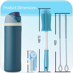 Fojaglad flexible-core straw brush bends to clean various straw shapes.
