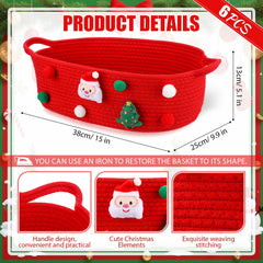 FoldTier Christmas basket 6-pack handles closeup highlighting durable stitching.