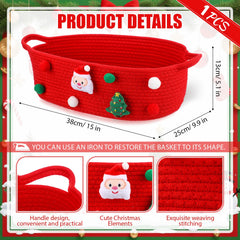 FoldTier Christmas basket side with handles for easy holiday transport.