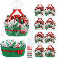 FoldTier Christmas woven basket 8-pack ready for gift storage and decor.