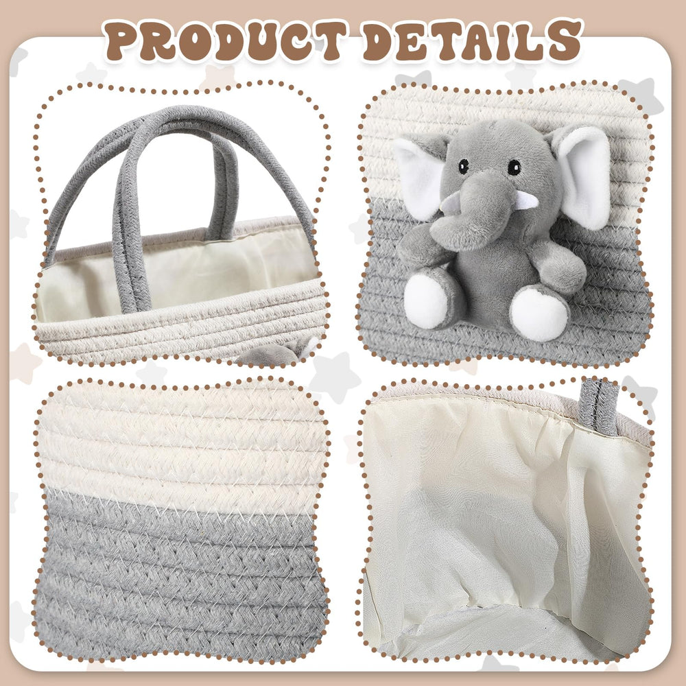 FoldTier Elephant Diaper Caddy sturdy stitched construction promises durable organization for busy parents
