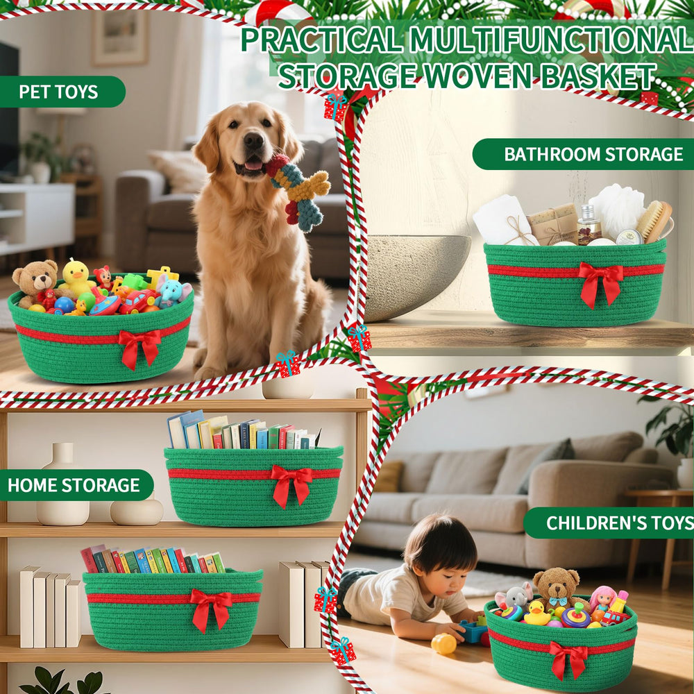 FoldTier green decorative storage basket ideal for toys, books, and decor.